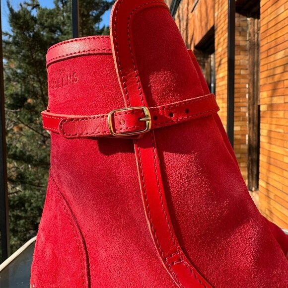 New Swedish Hasbeens Sophisticated Jodhpur Sophia Heeled Clog Boot Red Women 10 - Picture 5 of 12
